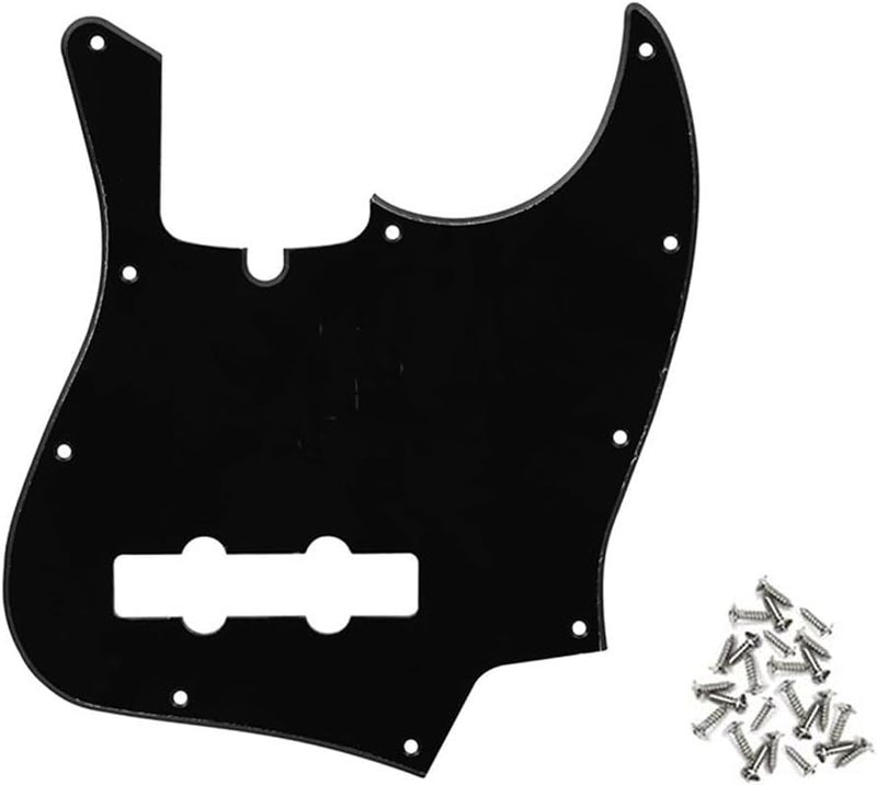 ROZILO Black 1 Ply Jazz Bass Pickguard 10 Hole Guitar Pickguard for 4 String Fender Jazz Bass Modern Style - Image 1